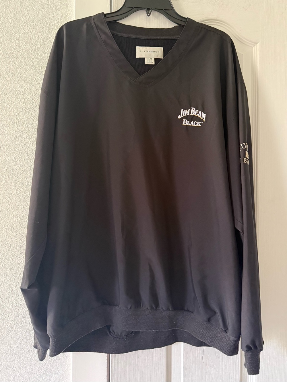 Jim Beam Black Cutter & Buck XL Embroidered Pullover Windbreaker Jacket
